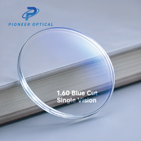 Lentilles optiques Pioneer 1.56 1.60 1.67 1.74 anti-lumière bleue, verres correcteurs UV420 à vision simple, haute correction CYL