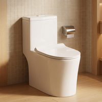 WC monobloc en céramique à chasse directe, entièrement recouvert par un revêtement décoratif, directement de l'usine