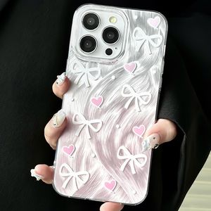 เคสโทรศัพท์สำหรับ iPhone 17 Pro Max ลายเลเซอร์ขนนก โบว์ผ้าตาข่ายรูปหัวใจ รูใหญ่ ป้องกันการกระแทก - Product Image 2