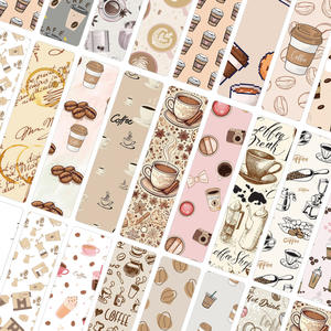 24pcs/bag Eco-Friendly Paper Cartoon Cute Coffee Bookmarks for Book Lovers Bulk Accessories Students Classroom Teenager School