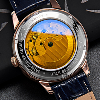 Montres mécaniques lumineuses en acier, design d'usine et personnalisation par lots, avec calendrier et mouvement à inertie, pour marque privée
