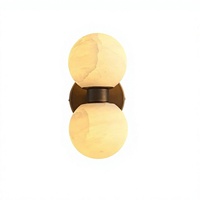 Lampe murale LED vintage en albâtre de style français, rétro américain, bronze antique, personnalisable, pour salon, entrée, couloir