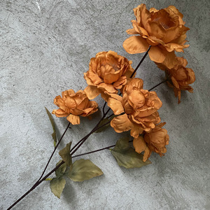 AF11511 ประดิษฐ์ฤดูใบไม้ร่วงสีน้ําตาล Peonies ดอกไม้จํานวนมากงานแต่งงานตกแต่ง Vlntage Faux Peonies สําหรับงานแต่งงานหน้าแรกตกแต่ง - Product Image 6