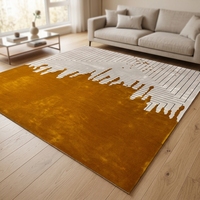 High Quality Handmade Acrylic Carpet Living Room Large Dark Yellow Color Wholesale Price Area Rugs