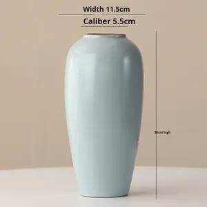 Cerámica Estética de la Dinastía <span class=keywords><strong>Song</strong></span>, Nuevo Estilo Chino, Florero Hidropónico de Gran Diámetro, Adornos Decorativos para Flores Secas, Decoración para el Hogar - Product Image 2