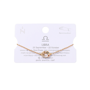 Bracciale Libra in acciaio inossidabile con diamanti, gioielli con segno zodiacale da 12 mm per donna - Product Image 2