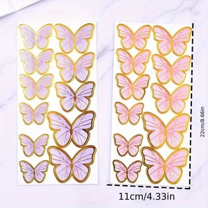 Decoración de Pastel de Papel Ecológica con Diseño de <span class=keywords><strong>Mariposa</strong></span>, Adhesivos Decorativos para Pared de Halloween, Feliz Cumpleaños, DIY, para Fiesta de Cumpleaños de Niña - Product Image 3