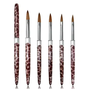 BQAN Leopard Print Logo 100% Kolinsky UV Polish Gel Synthetic Nail Tool Painting Liner Pen Sable 3D Acrylic Nail Art Brush