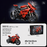 Kit de construction de moto MOC 1:5 en gros : détails réalistes, puzzle, chaîne, roue arrière – Jouet éducatif à assembler