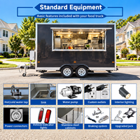 Etodevice 13.12ft Chariot de glaces de rue, Camionnette mobile pour poulet rôti, Remorque alimentaire mobile, Camion mobile pour les États-Unis