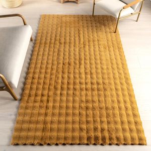 Tapis en fausse fourrure pelucheuse, fabriqué à la machine, antidérapant, lavable, couleur personnalisée, motif géométrique moderne, pour salon, chambre, chambre d'enfant, sol de la maison - Product Image 1