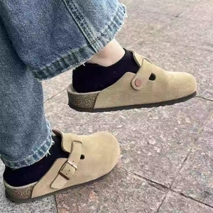 Da <span class=keywords><strong>donna</strong></span> in vera pelle scamosciata Boston BirkenstocksOutdoor sandali piatti zoccoli per estate inverno primavera autunno-scivoli per pantofole - Product Image 5