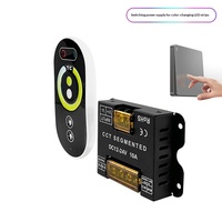 Variateur LED RF DC12-24V Série Tactile avec Télécommande Sans Fil, Contrôleur de Gradation, Boîtier en Acier, Variateur PWM pour Bande LED Monocouleur