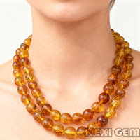Perles d'ambre jaune naturel véritable de 6 mm et 8 mm, rondes, transparentes, dorées, d'origine russe, pour la fabrication de chapelets