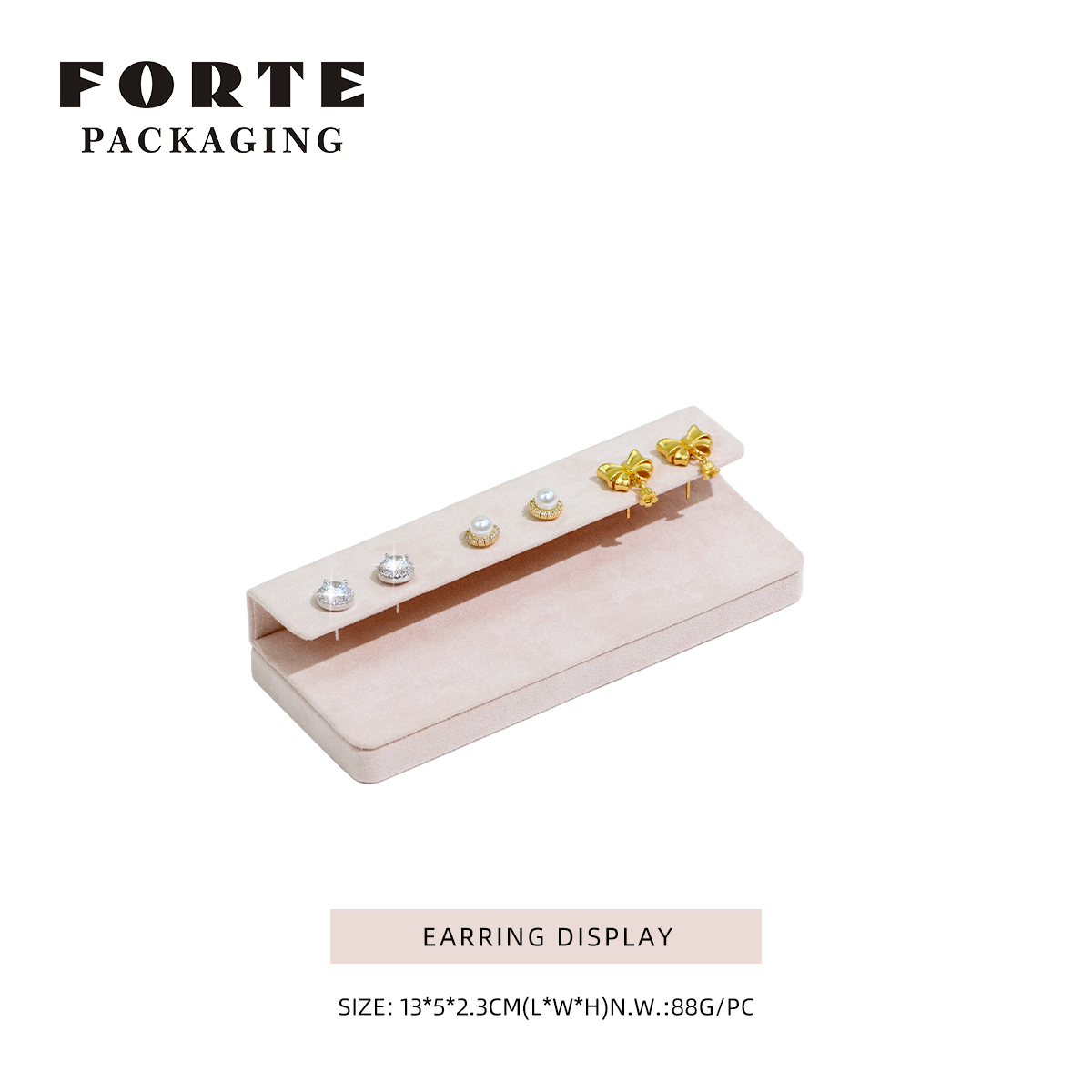 Présentoir à boucles d'oreilles rose clair