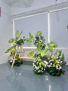Décoration de mariage vert fête décoration mur fond géant vertical papier fleur papier art papillon - Product Image 4