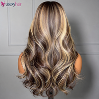 Perruque Lace Front Personnalisée de Haute Qualité, Cheveux Européens Alignés avec les Cuticules, Mèches Blondes, Cheveux Raides, Transparente pour