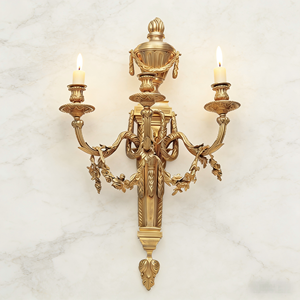 Applique murale néoclassique à 3 bras <span class=keywords><strong>en</strong></span> or 24 carats pour la maison et l'hôtel - Product Image 2