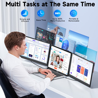Moniteurs Portables S3 Triple Moniteur Portable USB Écran Tri-Écran Portable IPS 14 Pouces Écran d'Extension pour Ordinateur Portable