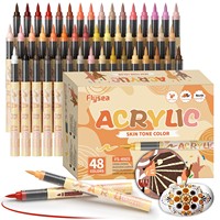 Marqueur acrylique liquide couleur chair à pointe souple, sans pression, pour peinture artistique, stylos de peinture couleur chair imperméables pour la roche