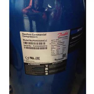 คอมเพรสเซอร์เชิงพาณิชย์ Danfoss รุ่น PSH030A4CLC 460V 3 เฟส อุปกรณ์ทำความเย็น - Product Image 1