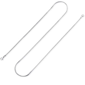 Colar de Aço Inoxidável para Mulheres, Joias de Moda em Cor Prata, Corrente de Cobra de 1,2mm, Comprimentos de 16, 18, 20, 22, 24 polegadas - Product Image 4