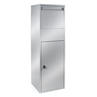 Boîte aux lettres extérieure Boîte de dépôt de colis Boîtes de livraison de colis verrouillables antivol en acier inoxydable pour l'extérieur, porche, maison, bordure de trottoir