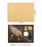 Xinyiart – Nouveau Kit de Calligraphie Rétro : Plume d'Oie, Stylo à Tremper avec Pointe, Pinceau pour Sceau de Cire, Outils d'Écriture en Écriture Régulière