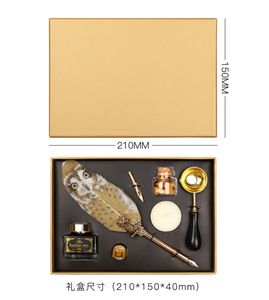 Xinyiart rétro <span class=keywords><strong>calligraphie</strong></span> <span class=keywords><strong>plume</strong></span> hibou <span class=keywords><strong>plume</strong></span> stylo avec <span class=keywords><strong>plume</strong></span> cire sceau timbre peinture brosse Script régulier écriture outils ensemble - Product Image 3