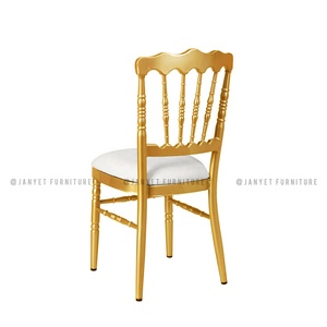 Hot Romantic <span class=keywords><strong>Wedding</strong></span> Event Dining Hall Gold Metal Napoleón Sillas para la venta - Product Image 5