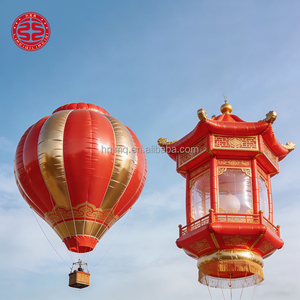 <span class=keywords><strong>Ballon</strong></span> à air chaud <span class=keywords><strong>gonflable</strong></span> 4 places en tissu <span class=keywords><strong>avec</strong></span> supports métalliques, décoration de Noël - Product Image 3