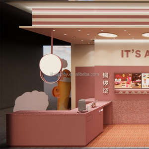 Design d'intérieur de magasin personnalisé Dorayaki Design professionnel Petit espace Comptoir de magasin de restauration rapide <span class=keywords><strong>Vitrine</strong></span> de présentation d'aliments - Product Image 5