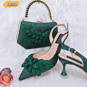 In Stock verde tacchi bassi <span class=keywords><strong>scarpe</strong></span> elegante borsa da sera impostato per <span class=keywords><strong>scarpe</strong></span> abbinate per le donne - Product Image 2