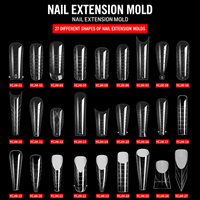 Formes d'extension d'ongles sans papier à application facile, lot de 120 pièces, moules à ongles en gel flexibles réutilisables avec marqueur gradué, pour utilisation avec de la colle