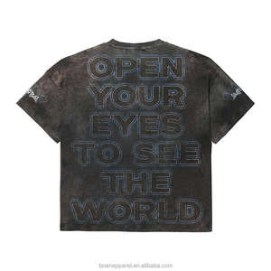 T-shirt <span class=keywords><strong>Homme</strong></span> Oversize Personnalisé avec Logo, Coton Lourd 280 g/m², Imprimé DTG, Effet <span class=keywords><strong>D</strong></span>élavé Acide, Style Vintage Punk - Product Image 2