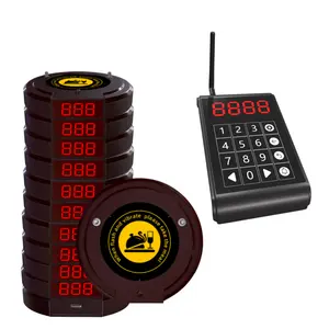 10 Coaster Pagers+1 Keypad Queue Call Pager Restaurant Wireless Calling System Waiter Wireless Guest Paging System