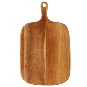 Planche de service de pain au fromage en bois d'acacia vierge planche à découper en bois avec poignée - Product Image 3