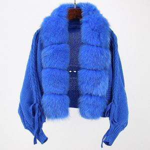 Nuevo suéter de invierno de lujo con <span class=keywords><strong>cuello</strong></span> de piel de zorro Real para mujer - Product Image 4