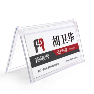 Đứng miễn phí trong suốt <span class=keywords><strong>Acrylic</strong></span> bảng tên tam giác hình dạng hiển thị chủ cuộc họp kinh doanh - Product Image 1