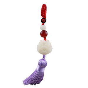 Porte-clés Lotus Bodhi 13 cm, pendentif mousqueton, style ethnique, cadeau portable pour hommes et femmes - Product Image 2