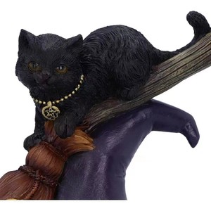 Adorno de Gato Negro Encantado - Artesanía de Resina para Halloween con Pose Mística, Decoración Hechizada para el Hogar y Fiestas - Product Image 4
