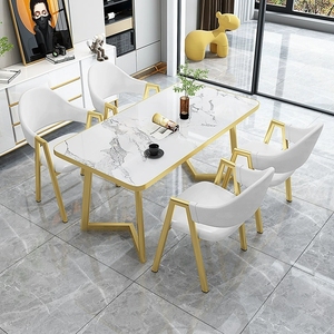 Moderner hochwertiger rechteckiger 4-Personen-Marmortisch, modernes Esszimmermöbel-<span class=keywords><strong>Set</strong></span> für Wohnzimmer und Küche - Product Image 4