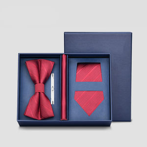 Corbata Roja Formal <span class=keywords><strong>de</strong></span> Negocios <span class=keywords><strong>para</strong></span> Hombre con Cierre, <span class=keywords><strong>para</strong></span> la Boda del <span class=keywords><strong>Novio</strong></span>, Corbata Roja a Rayas <span class=keywords><strong>para</strong></span> Hombre, Estilo Casual, sin Necesidad <span class=keywords><strong>de</strong></span> Vino, Personalizable - Product Image 4