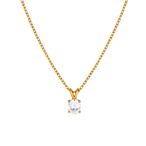 <span class=keywords><strong>Chris</strong></span> april Acier Inoxydable 316L Or Solitaire Zircon Collier Femme Haute Qualité - Product Image 3
