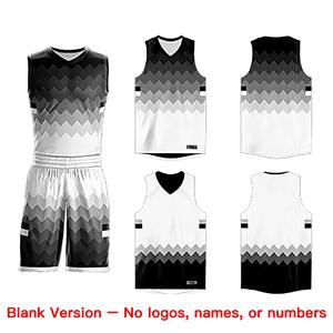 Maillot de basket-ball personnalisé noir, blanc et gris, double face, pour le sport - Product Image 5