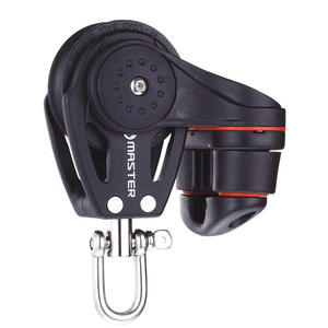 Poulie à bille à roue unique pour bateau à voile, avec manille pivotante/clip, diamètre de roue 40 mm, diamètre de câble 6 mm, modèle BB-0410F - Product Image 1