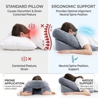 Oreiller de soutien pour le visage en position ventrale en mousse à mémoire de forme pour chirurgie, soins post-vitrectomie, rétine, massage à domicile et sommeil