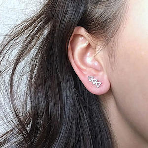 E2299 Pendientes geométricos de oro rosa para mujer, joyería de moda, material de aleación de zinc - Product Image 4