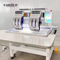 Machine à broder numérique industrielle GC-1202E à 2 têtes et 12 aiguilles pour vêtements