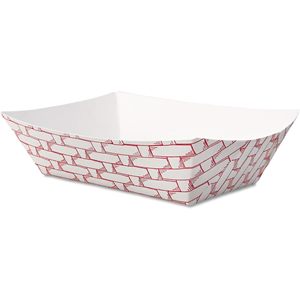 Boîte à lunch jetable Boardwalk 30LAG050, paniers à nourriture en papier, capacité 8oz, rouge/blanc, 1000/carton - Product Image 2